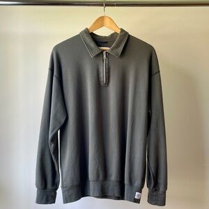 *SOLD* Sold Out Reigning Champ Brushed Interlock Zip Polo in Shade